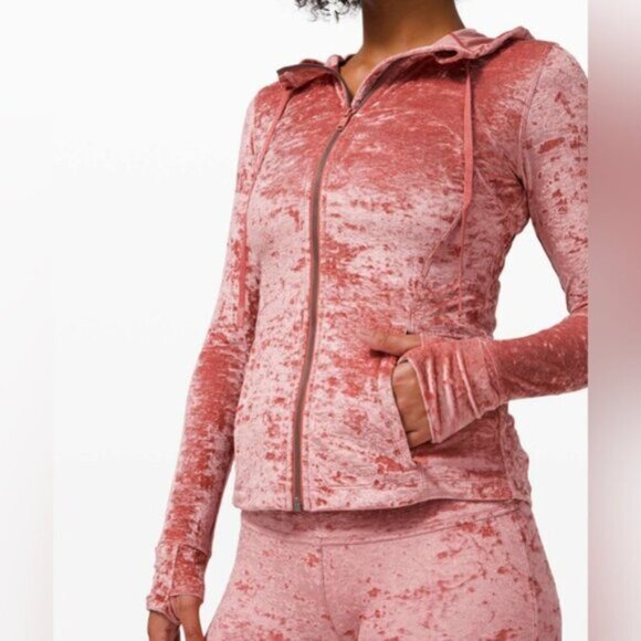 Lululemon Special Edition Hooded Define Jacket Crushed Velvet Soft Cranberry - Picture 3 of 15